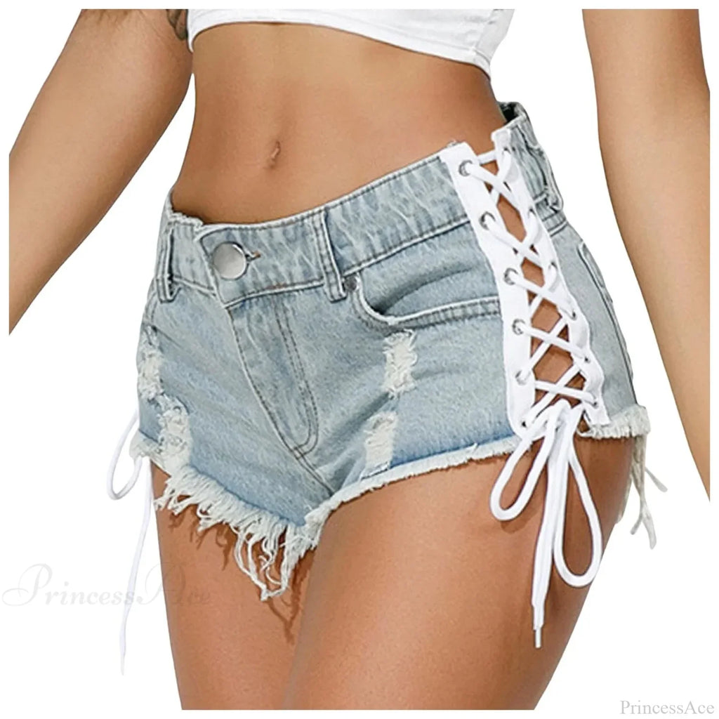Ripped Hole Hem Denim Hotpants Short image 7