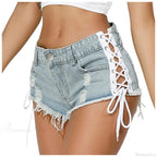 Ripped Hole Hem Denim Hotpants Short image 7
