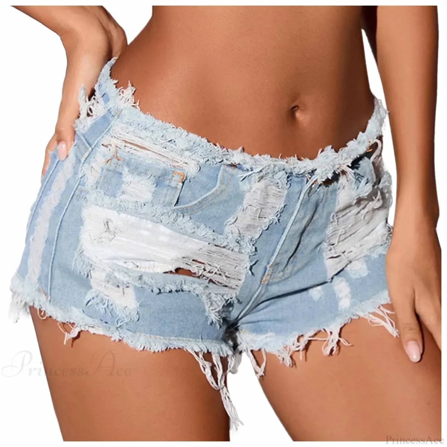 Ripped Hole Hem Denim Hotpants Short image 8