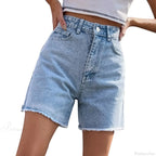 Ripped Hole Hem Denim Hotpants Short image 11