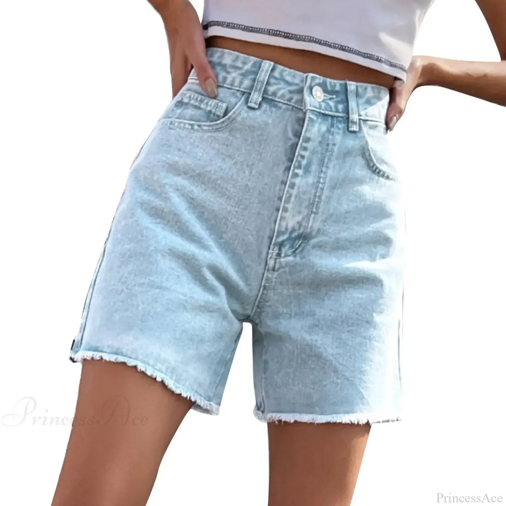 Ripped Hole Hem Denim Hotpants Short image 13