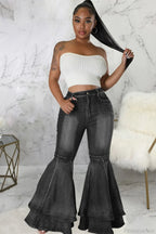 Rise Flares Tiered High Jeans image 10
