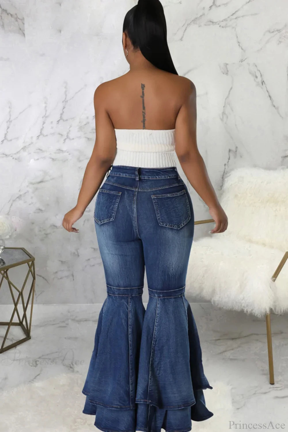 Rise Flares Tiered High Jeans image 9