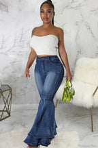Rise Flares Tiered High Jeans image 7