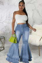 Rise Flares Tiered High Jeans image 2