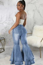 Rise Flares Tiered High Jeans image 4
