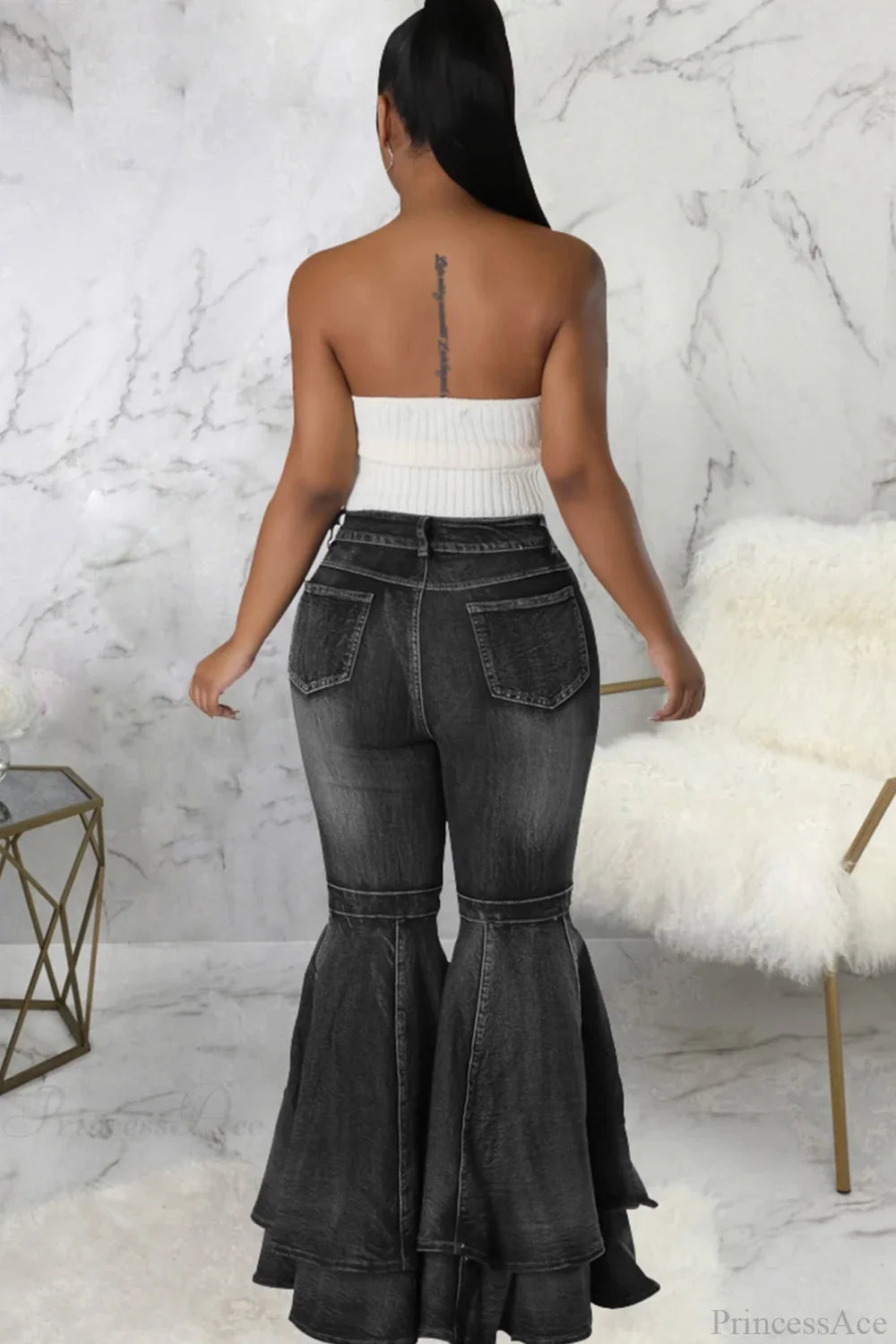 Rise Flares Tiered High Jeans image 14