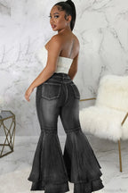 Rise Flares Tiered High Jeans image 13