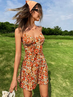 Romantic Halter Print Floral Summer Holiday Dress image 7