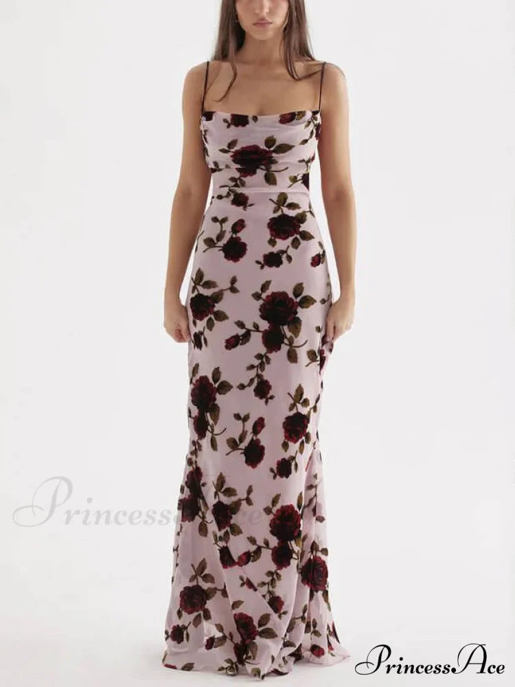 Rose Backless Stylish Maxi Dress image 5