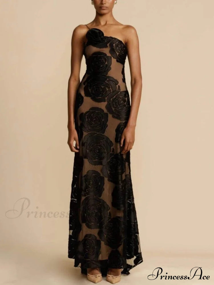 Rose 3D Floral Maxi Dress image 4
