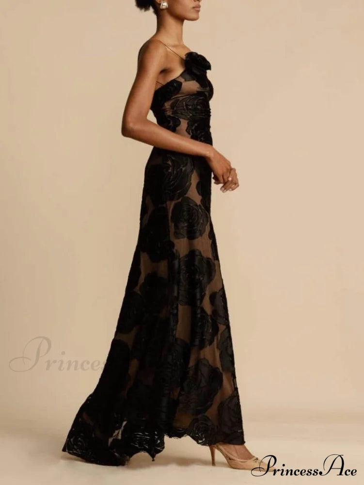 Rose 3D Floral Maxi Dress image 3