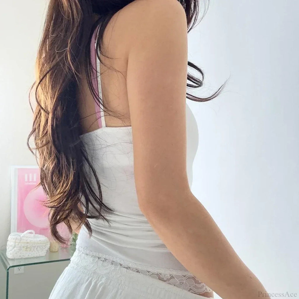 Rosettes Bow Lace Camisole Slim Fit Crop Top image 6