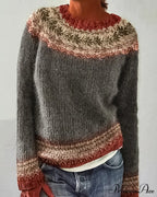 Round Colorblocked with Neck Sweater Design image 1