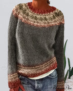 Round Colorblocked with Neck Sweater Design image 3