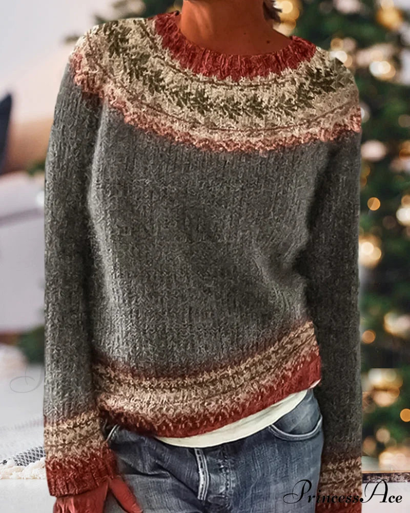 Round Colorblocked with Neck Sweater Design image 2