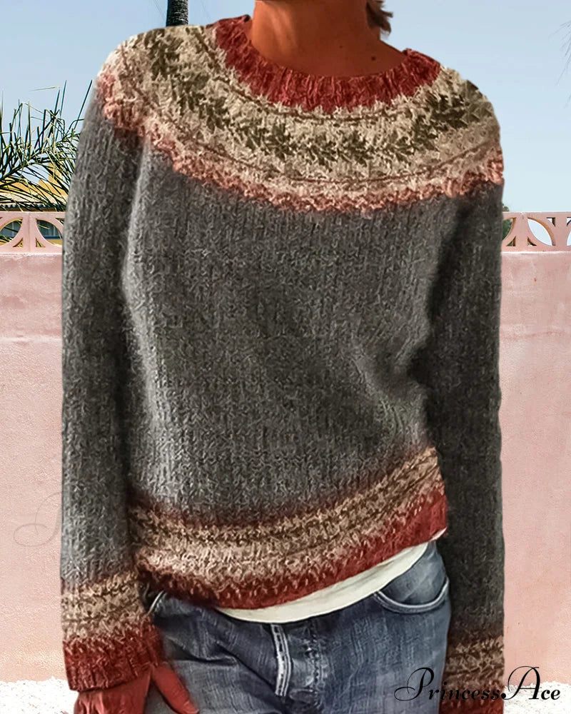 Round Colorblocked with Neck Sweater Design image 4