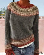 Round Colorblocked with Neck Sweater Design image 4