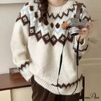 Round Neck Casual Cozy Comfortable Loose Long Sleeve Stylish Autumnal Sweater image 7