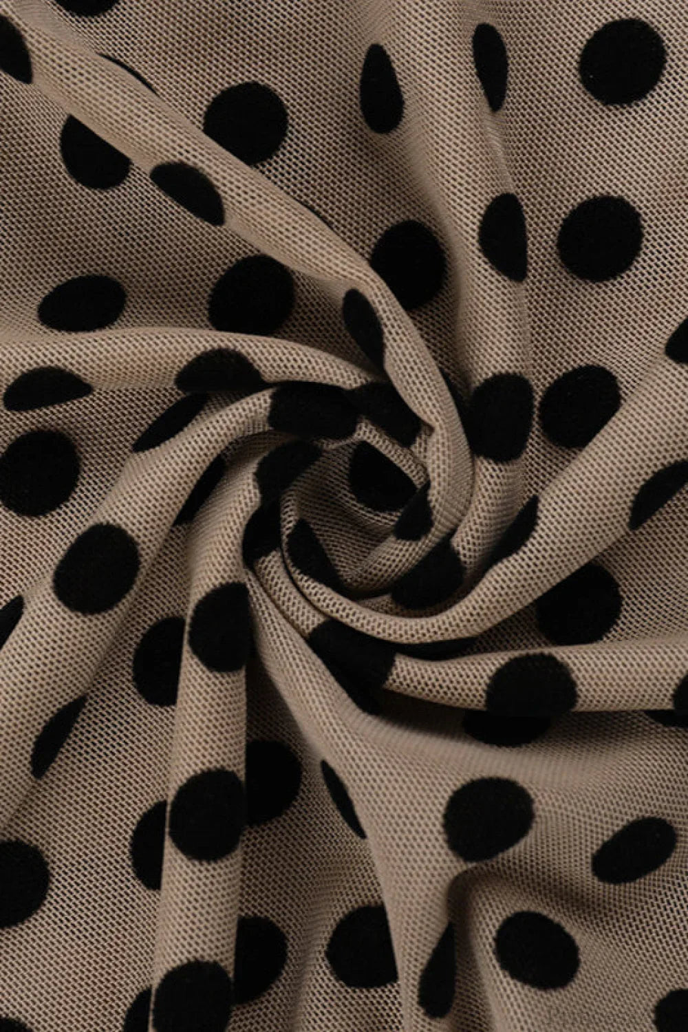 Round Neck Polka Dot Print Fitted Long Sleeve Tee image 4