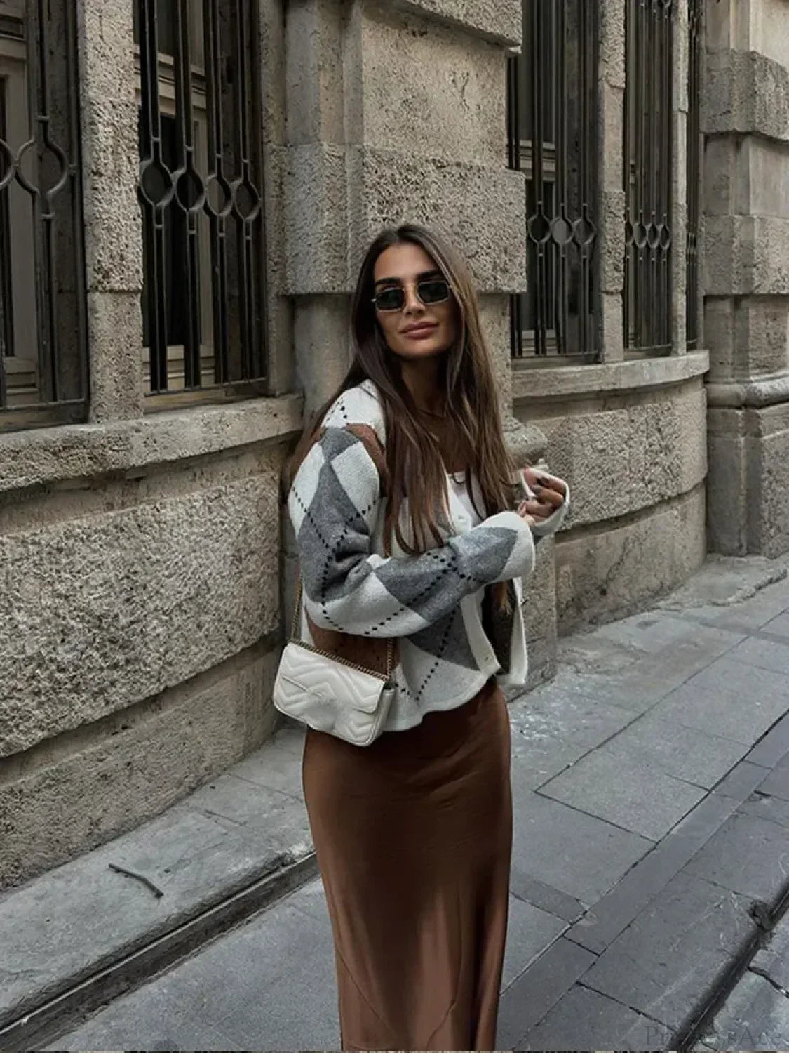 Round Neck Printed Contrasting Cardigan image 5