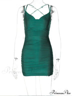 Ruched Backless Bodycon Bandage Party Mini Dress image 5