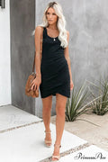 Ruched Bodycon T-Shirt Dress in Black image 1