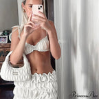 Ruched Bralette And Charming Mini Skirt Set image 14