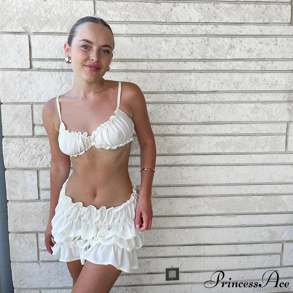 Ruched Bralette And Charming Mini Skirt Set image 11