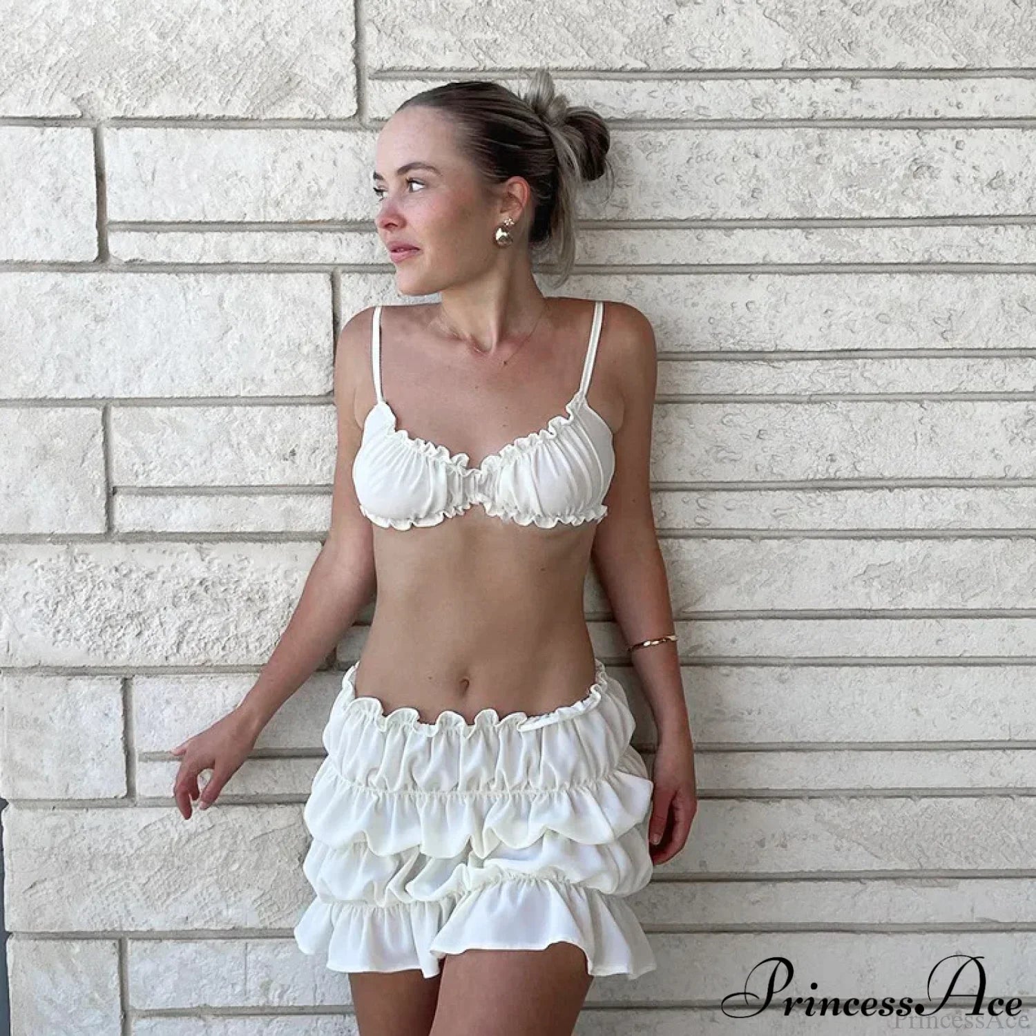 Ruched Bralette And Charming Mini Skirt Set image 9