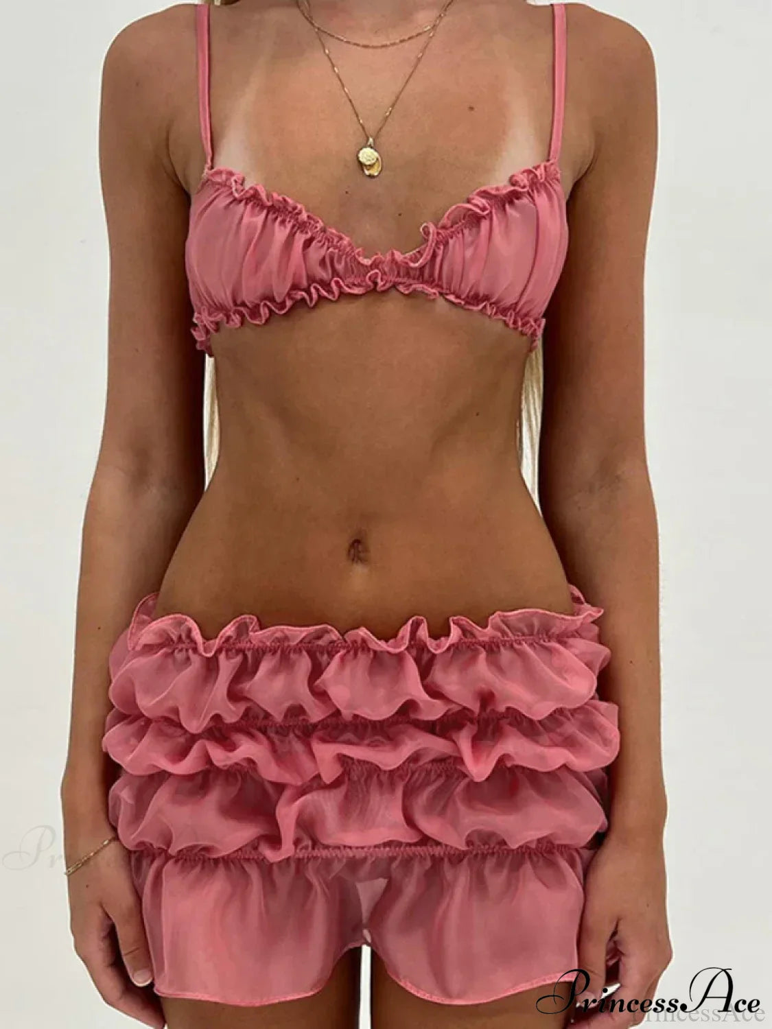 Ruched Bralette And Charming Mini Skirt Set image 4
