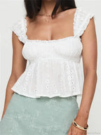 Ruched Casual Lace Grunge Aesthetic Crop Top image 5