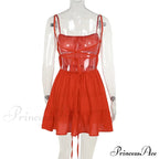 Ruched Elastic Backless Charming Cami Mini Dress image 11