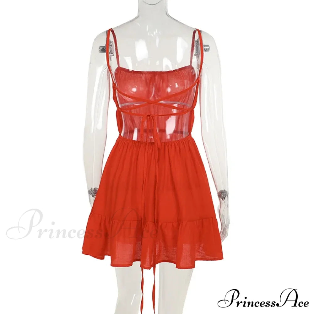 Ruched Elastic Backless Charming Cami Mini Dress image 11