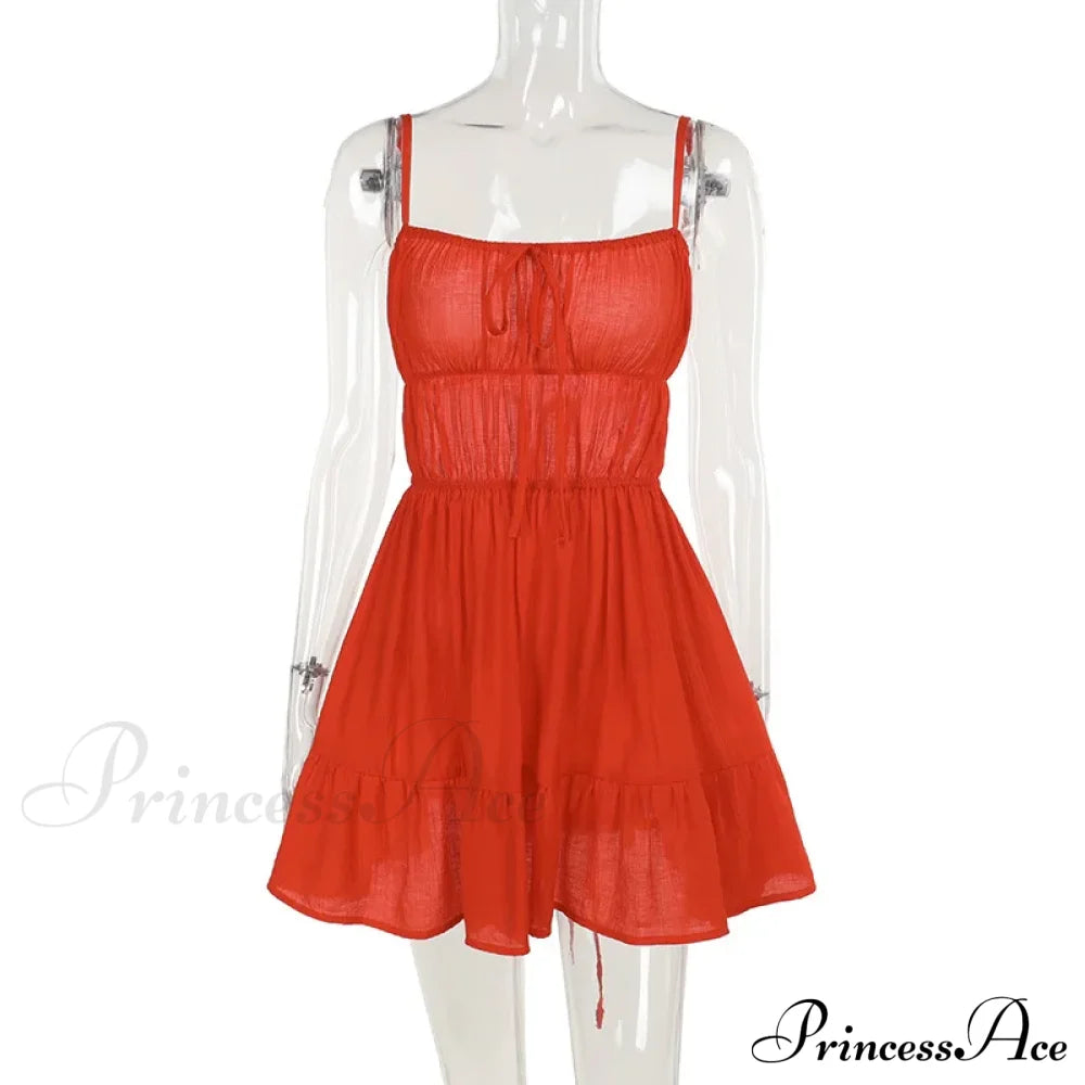 Ruched Elastic Backless Charming Cami Mini Dress image 9