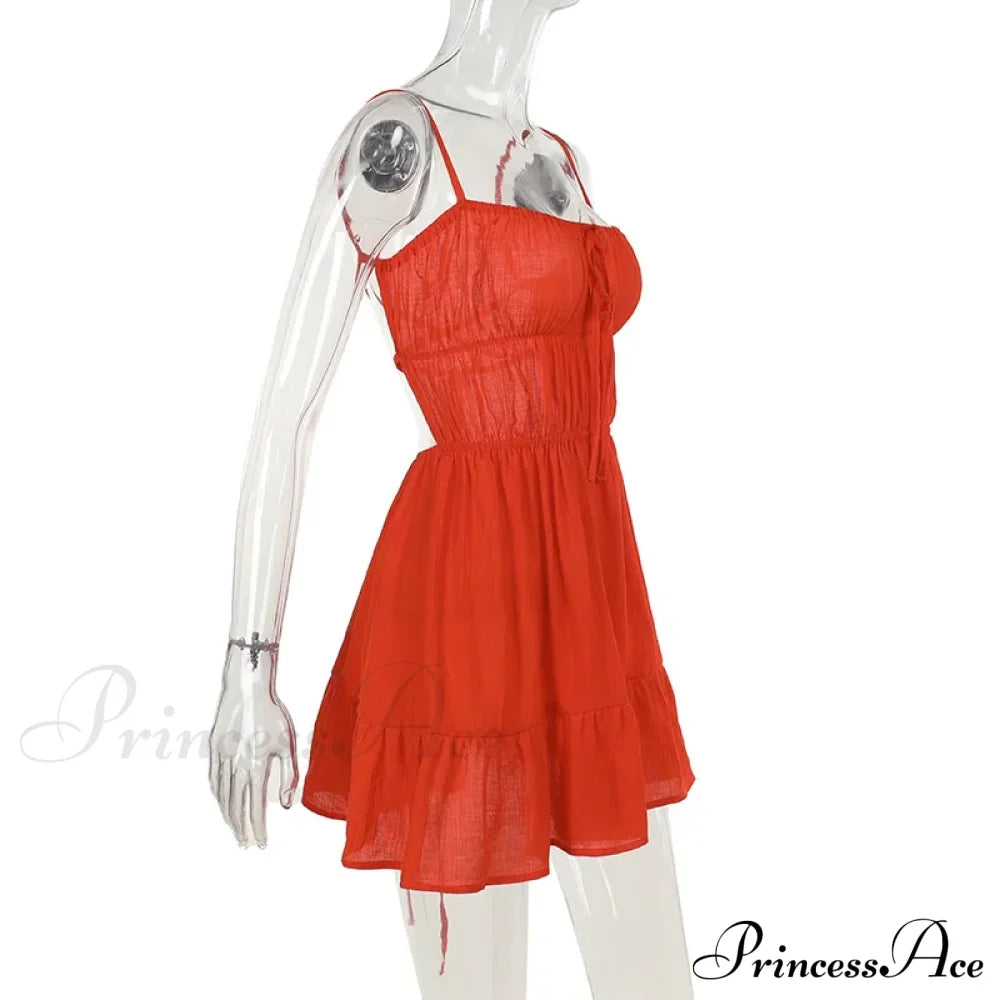Ruched Elastic Backless Charming Cami Mini Dress image 10