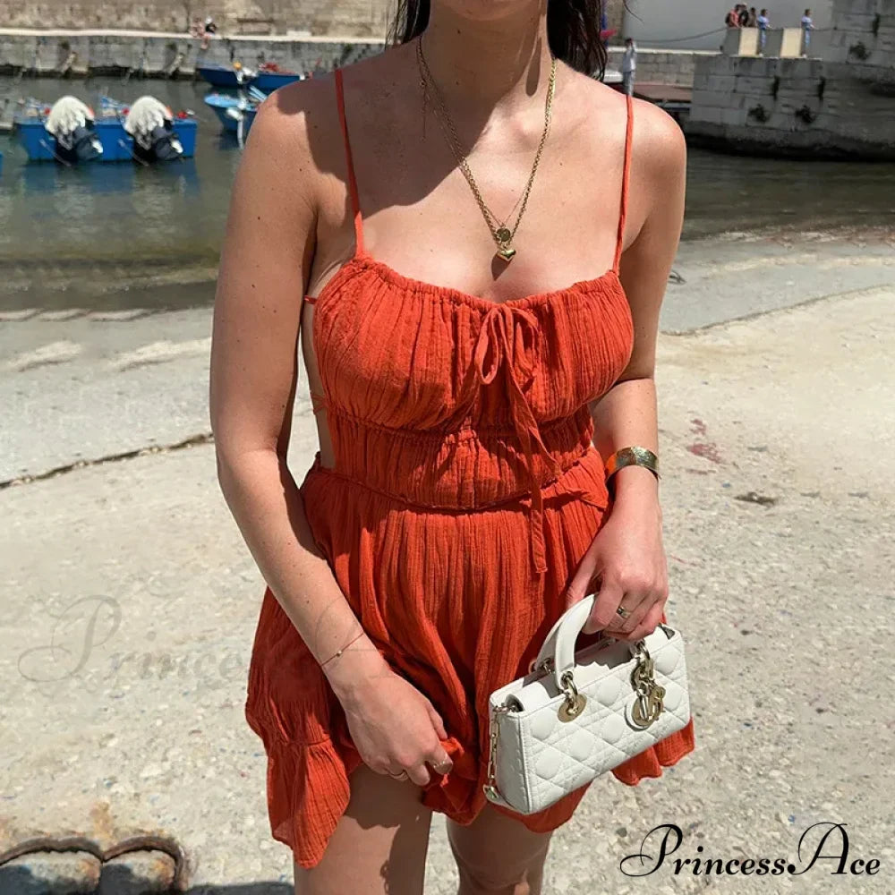 Ruched Elastic Backless Charming Cami Mini Dress image 5