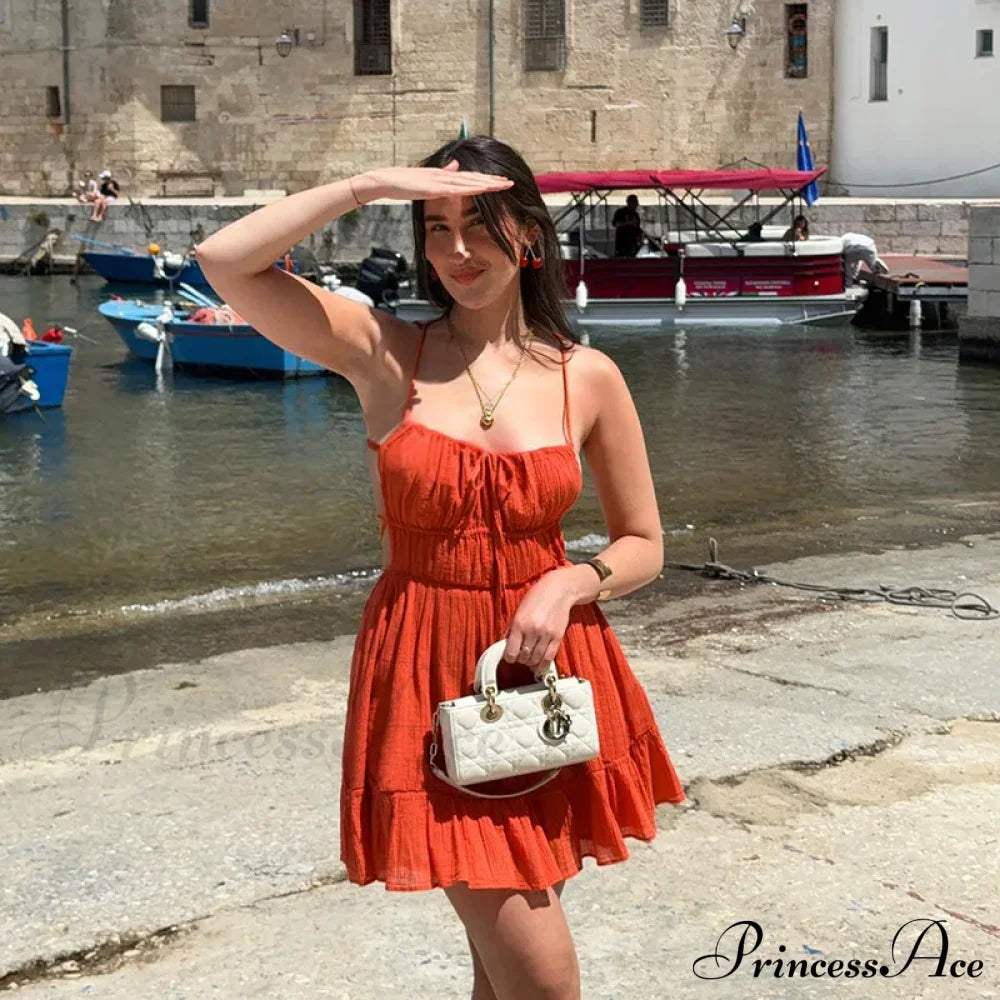 Ruched Elastic Backless Charming Cami Mini Dress image 3