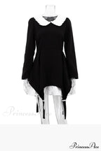 Ruched Fake Two-Pieces Dress with Doll Collar image 5