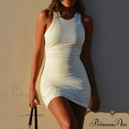 Ruched Fashion Club Party Sleeveless Mini Dress image 1