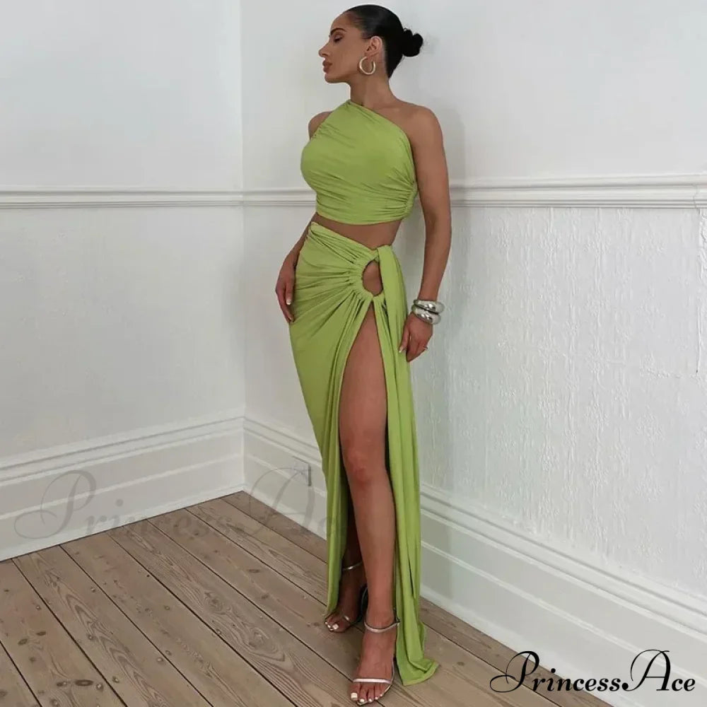 Ruched High Rise Maxi Dress image 5