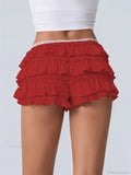 Ruched Lace Tiered Ruffled Short image 1