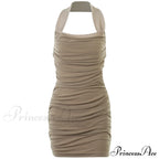 Ruched Mesh Bodycon Dress in Black image 3