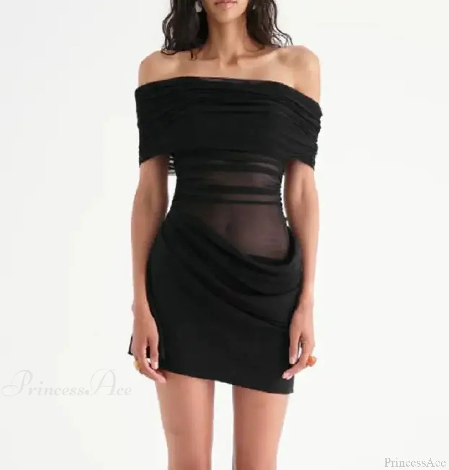 Ruched Mesh Party Mini Dress image 7