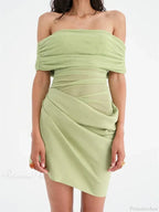 Ruched Mesh Party Mini Dress image 4
