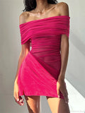 Ruched Mesh Party Mini Dress image 1