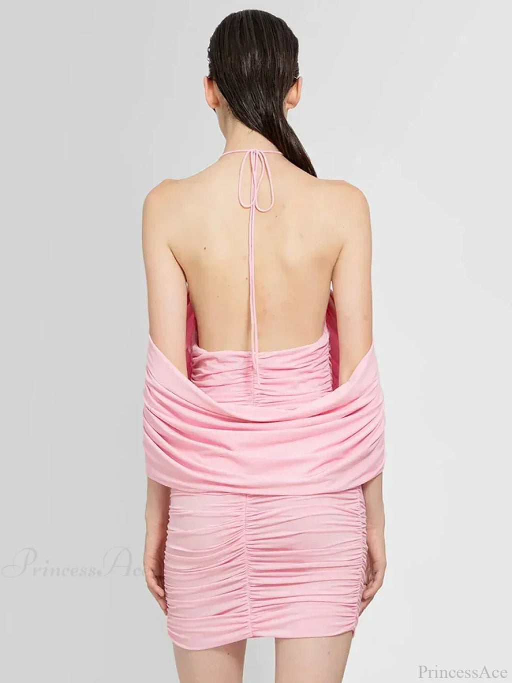 Ruched Off-shoulder Black Party Dress image 4