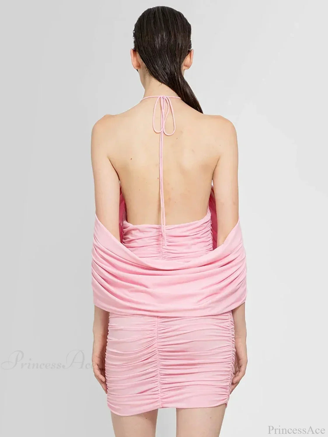 Ruched Off-shoulder Black Party Dress image 4