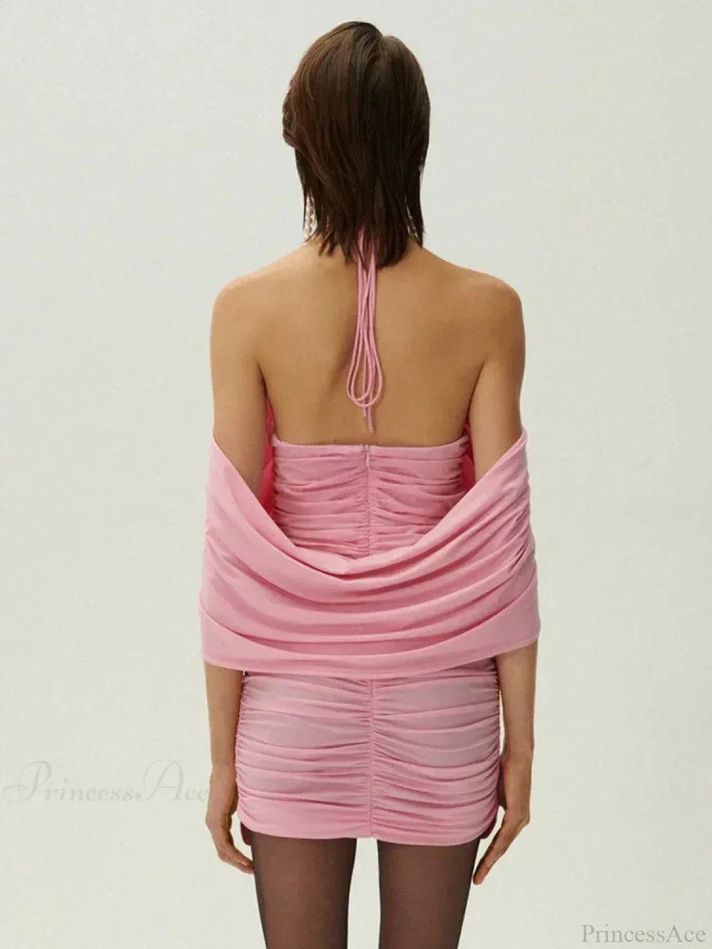 Ruched Off-shoulder Black Party Dress image 1
