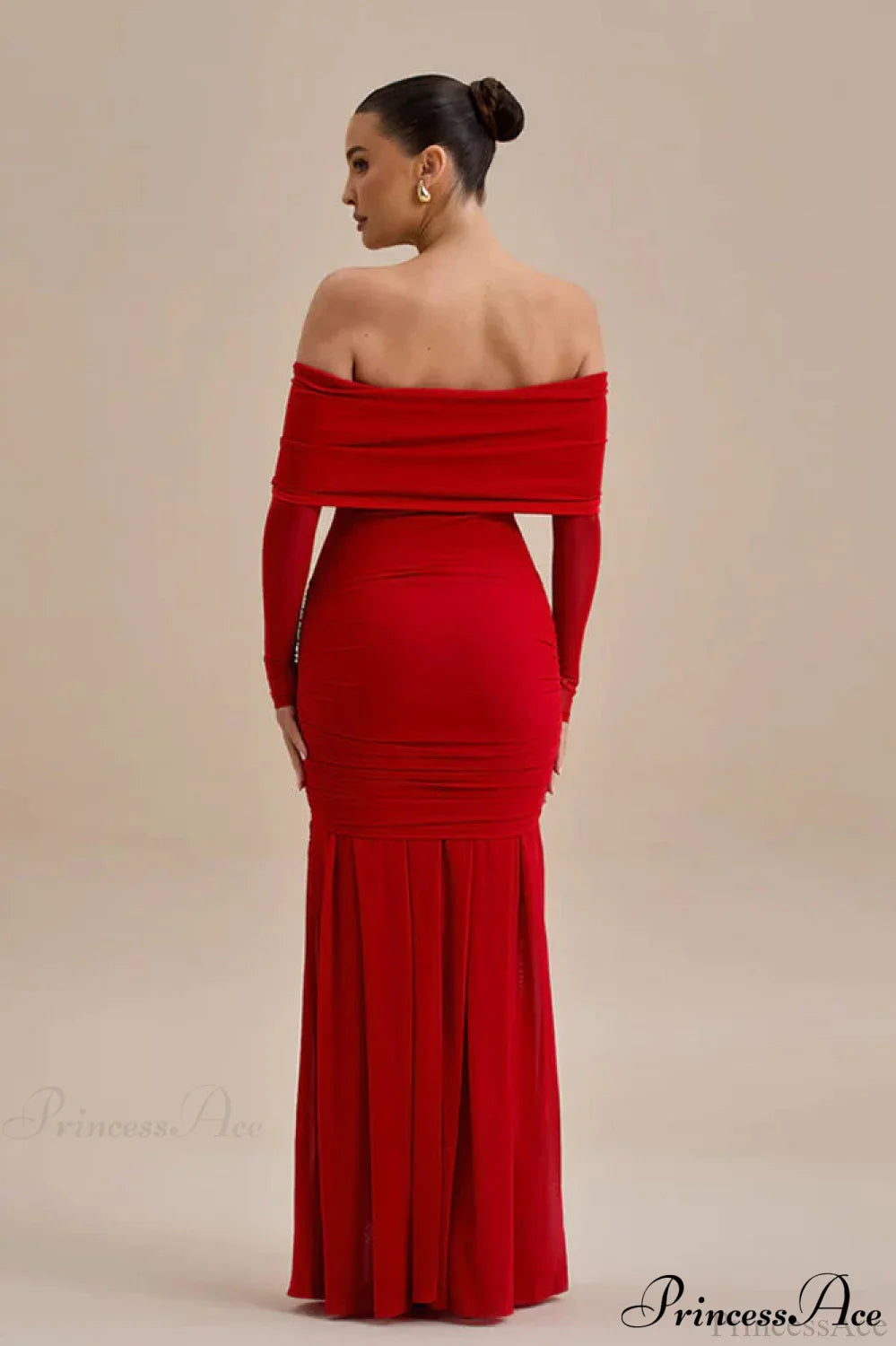 Ruched Off Shoulder Floral Bodycon Maxi Dress image 3